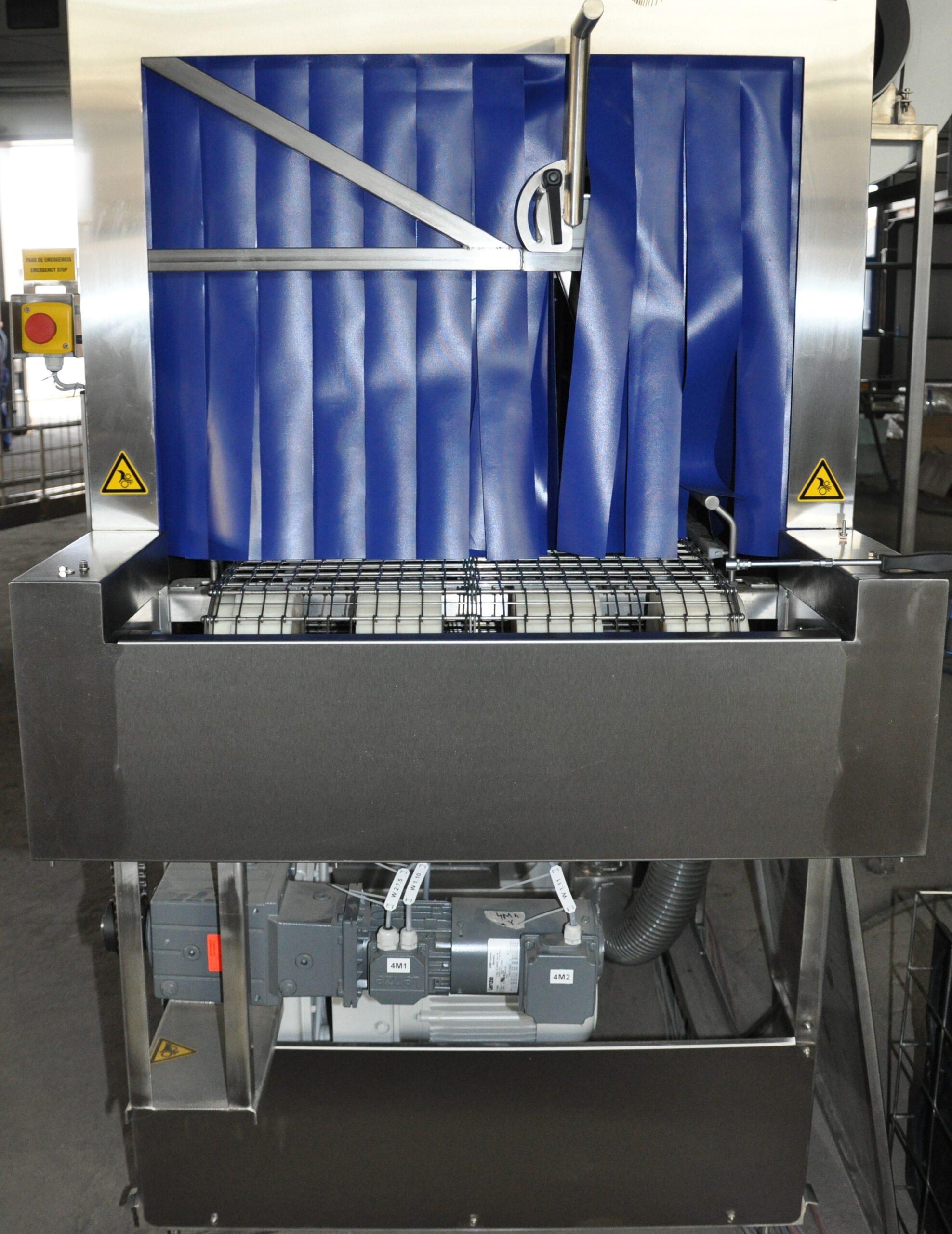 Durchlaufwaschanlage mit Spritzgardine Metalas Reinigungsanlage Major 195